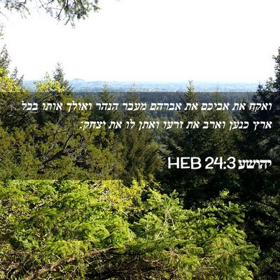 Picture 02 - יהושע 24:3 HEB - ואקח את אביכם את אברהם מעבר - Bible Verse Picture