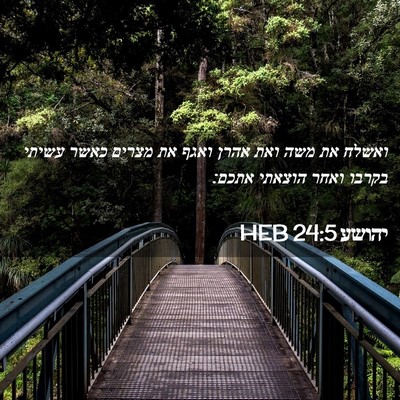 Picture 02 - יהושע 24:5 HEB - ואשלח את משה ואת אהרן ואגף - Bible Verse Picture
