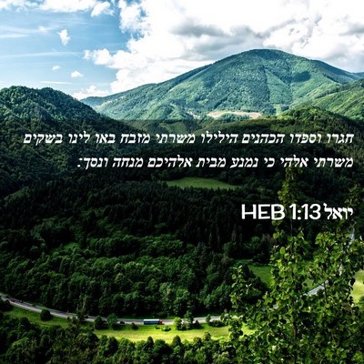Picture 02 - יואל 1:13 HEB - חגרו וספדו הכהנים הילילו - Bible Verse Picture
