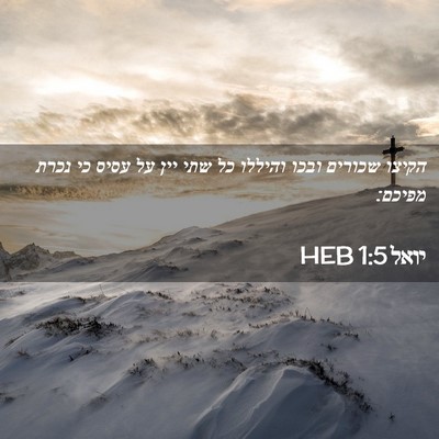 Picture 02 - יואל 1:5 HEB - הקיצו שכורים ובכו והיללו - Bible Verse Picture