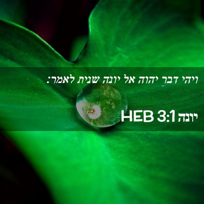 Picture 02 - יונה 3:1 HEB - ויהי דבר יהוה אל יונה שנית - Bible Verse Picture