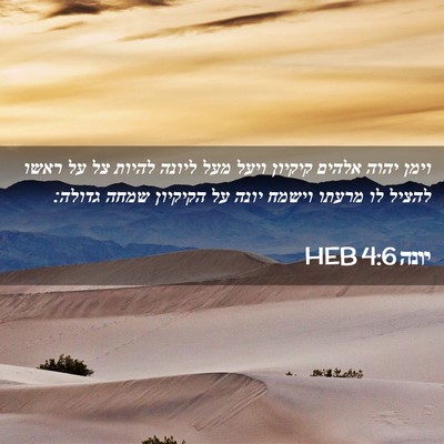 Picture 02 - יונה 4:6 HEB - וימן יהוה אלהים קיקיון - Bible Verse Picture