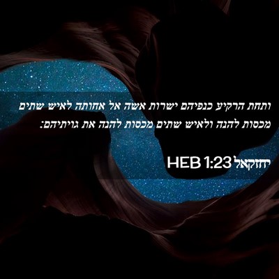 Picture 02 - יחזקאל 1:23 HEB - ותחת הרקיע כנפיהם ישרות - Bible Verse Picture