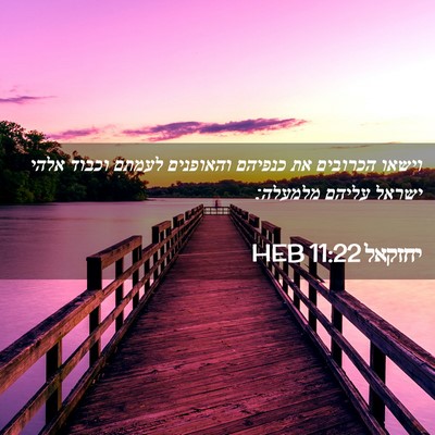 Picture 02 - יחזקאל 11:22 HEB - וישאו הכרובים את כנפיהם - Bible Verse Picture