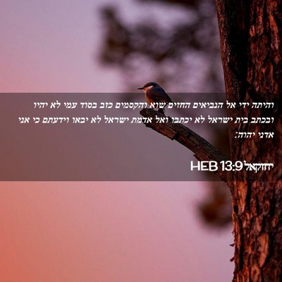 Picture 02 - יחזקאל 13:9 HEB - והיתה ידי אל הנביאים החזים - Bible Verse Picture