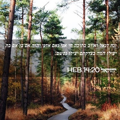 Picture 02 - יחזקאל 14:20 HEB - ונח דנאל ואיוב בתוכה חי אני - Bible Verse Picture