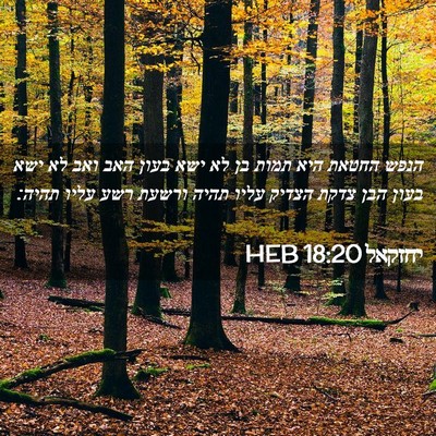 Picture 02 - יחזקאל 18:20 HEB - הנפש החטאת היא תמות בן לא - Bible Verse Picture