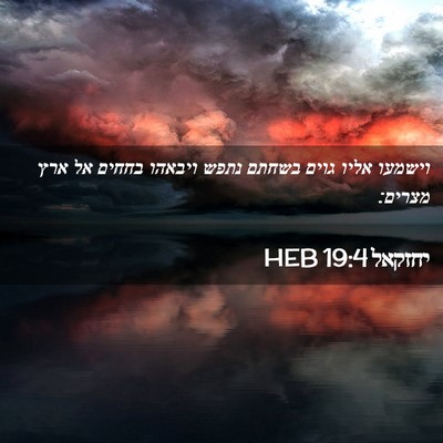 Picture 02 - יחזקאל 19:4 HEB - וישמעו אליו גוים בשחתם - Bible Verse Picture
