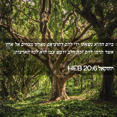 Picture 02 - יחזקאל 20:6 HEB - ביום ההוא נשאתי ידי להם - Bible Verse Picture