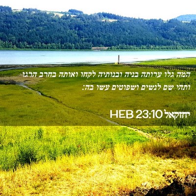 Picture 02 - יחזקאל 23:10 HEB - המה גלו ערותה בניה ובנותיה - Bible Verse Picture