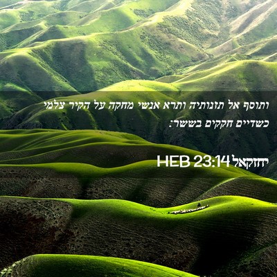Picture 02 - יחזקאל 23:14 HEB - ותוסף אל תזנותיה ותרא אנשי - Bible Verse Picture