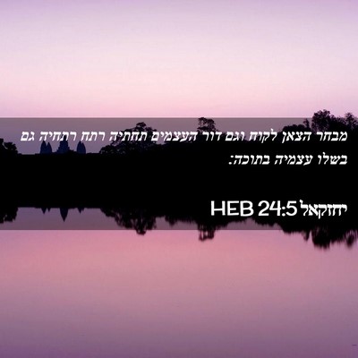 Picture 02 - יחזקאל 24:5 HEB - מבחר הצאן לקוח וגם דור - Bible Verse Picture