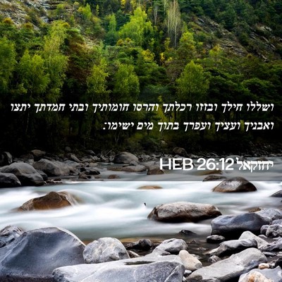 Picture 02 - יחזקאל 26:12 HEB - ושללו חילך ובזזו רכלתך - Bible Verse Picture