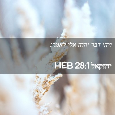 Picture 02 - יחזקאל 28:1 HEB - ויהי דבר יהוה אלי - Bible Verse Picture
