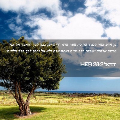 Picture 02 - יחזקאל 28:2 HEB - בן אדם אמר לנגיד צר כה אמר - Bible Verse Picture