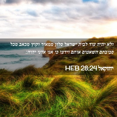Picture 02 - יחזקאל 28:24 HEB - ולא יהיה עוד לבית ישראל - Bible Verse Picture