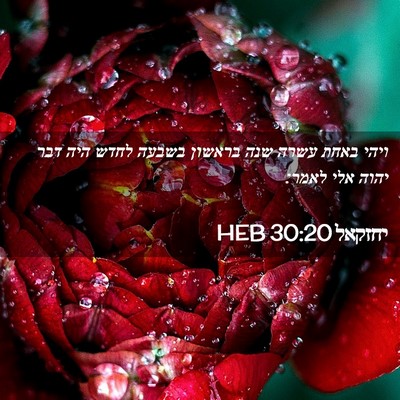Picture 02 - יחזקאל 30:20 HEB - ויהי באחת עשרה שנה בראשון - Bible Verse Picture
