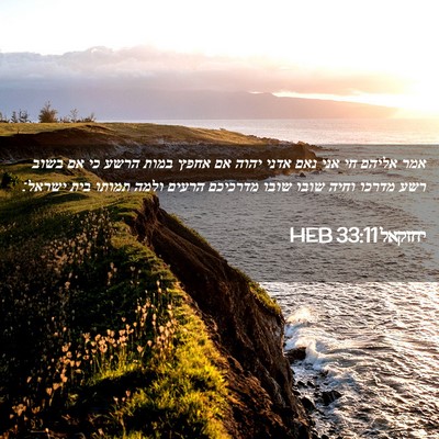 Picture 02 - יחזקאל 33:11 HEB - אמר אליהם חי אני נאם אדני - Bible Verse Picture