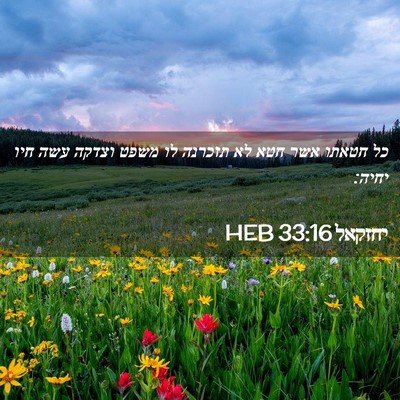 Picture 02 - יחזקאל 33:16 HEB - כל חטאתו אשר חטא לא תזכרנה - Bible Verse Picture