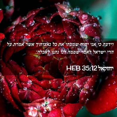 Picture 02 - יחזקאל 35:12 HEB - וידעת כי אני יהוה שמעתי את - Bible Verse Picture