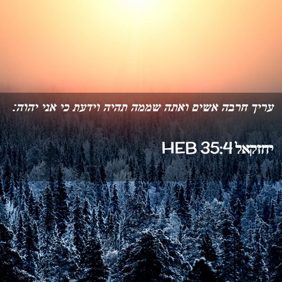 Picture 02 - יחזקאל 35:4 HEB - עריך חרבה אשים ואתה שממה - Bible Verse Picture