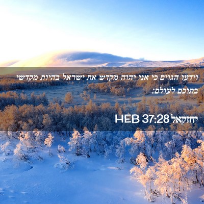 Picture 02 - יחזקאל 37:28 HEB - וידעו הגוים כי אני יהוה - Bible Verse Picture