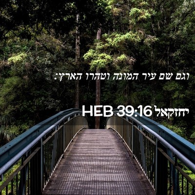 Picture 02 - יחזקאל 39:16 HEB - וגם שם עיר המונה וטהרו - Bible Verse Picture