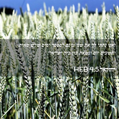 Picture 02 - יחזקאל 4:5 HEB - ואני נתתי לך את שני עונם - Bible Verse Picture