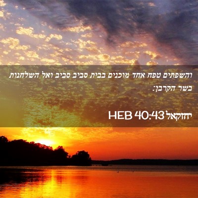 Picture 02 - יחזקאל 40:43 HEB - והשפתים טפח אחד מוכנים - Bible Verse Picture