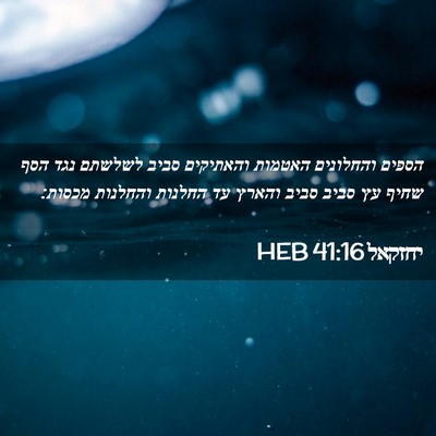 Picture 02 - יחזקאל 41:16 HEB - הספים והחלונים האטמות - Bible Verse Picture
