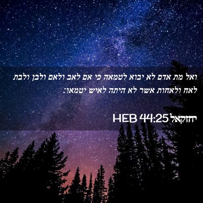 Picture 02 - יחזקאל 44:25 HEB - ואל מת אדם לא יבוא לטמאה כי - Bible Verse Picture