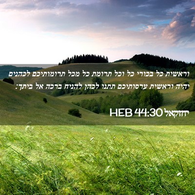 Picture 02 - יחזקאל 44:30 HEB - וראשית כל בכורי כל וכל - Bible Verse Picture