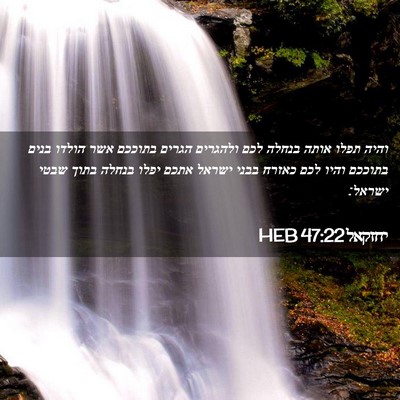 Picture 02 - יחזקאל 47:22 HEB - והיה תפלו אותה בנחלה לכם - Bible Verse Picture