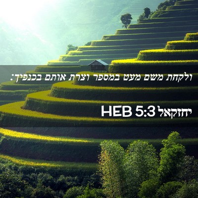 Picture 02 - יחזקאל 5:3 HEB - ולקחת משם מעט במספר וצרת - Bible Verse Picture