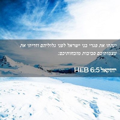 Picture 02 - יחזקאל 6:5 HEB - ונתתי את פגרי בני ישראל - Bible Verse Picture