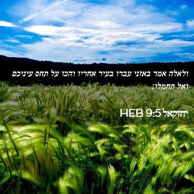 Picture 02 - יחזקאל 9:5 HEB - ולאלה אמר באזני עברו בעיר - Bible Verse Picture