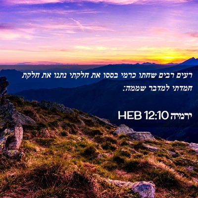 Picture 02 - ירמיה 12:10 HEB - רעים רבים שחתו כרמי בססו את - Bible Verse Picture