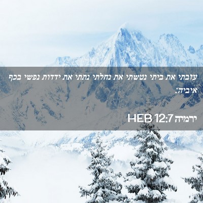 Picture 02 - ירמיה 12:7 HEB - עזבתי את ביתי נטשתי את - Bible Verse Picture