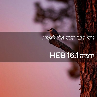 Picture 02 - ירמיה 16:1 HEB - ויהי דבר יהוה אלי - Bible Verse Picture