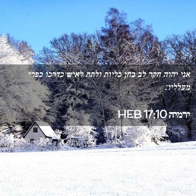 Picture 02 - ירמיה 17:10 HEB - אני יהוה חקר לב בחן כליות - Bible Verse Picture