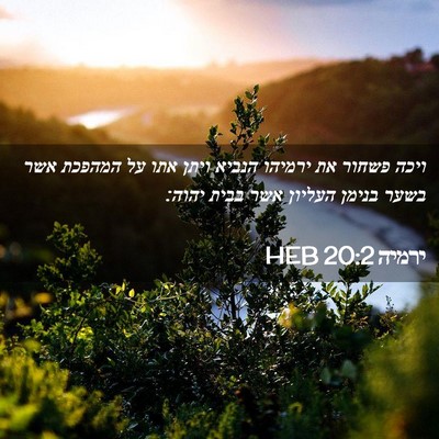 Picture 02 - ירמיה 20:2 HEB - ויכה פשחור את ירמיהו הנביא - Bible Verse Picture