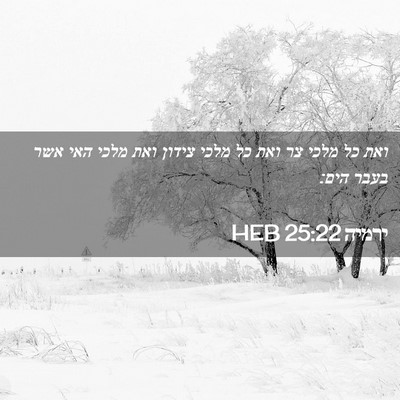 Picture 02 - ירמיה 25:22 HEB - ואת כל מלכי צר ואת כל מלכי - Bible Verse Picture