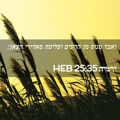 Picture 02 - ירמיה 25:35 HEB - ואבד מנוס מן הרעים ופליטה - Bible Verse Picture