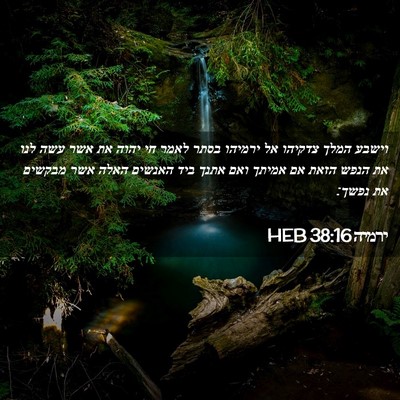 Picture 02 - ירמיה 38:16 HEB - וישבע המלך צדקיהו אל - Bible Verse Picture