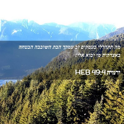Picture 02 - ירמיה 49:4 HEB - מה תתהללי בעמקים זב עמקך - Bible Verse Picture
