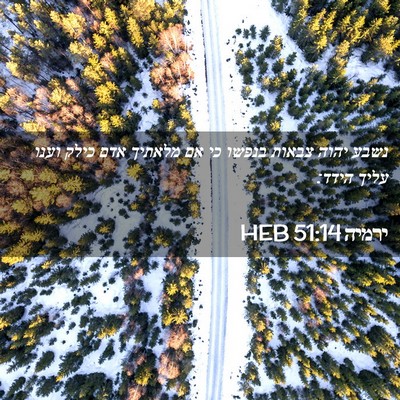 Picture 02 - ירמיה 51:14 HEB - נשבע יהוה צבאות בנפשו כי אם - Bible Verse Picture