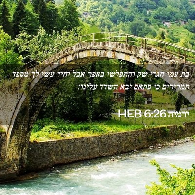Picture 02 - ירמיה 6:26 HEB - בת עמי חגרי שק והתפלשי באפר - Bible Verse Picture