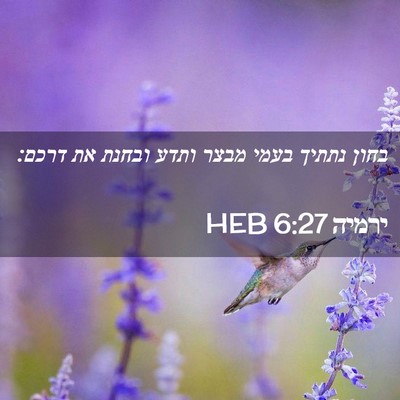 Picture 02 - ירמיה 6:27 HEB - בחון נתתיך בעמי מבצר ותדע - Bible Verse Picture