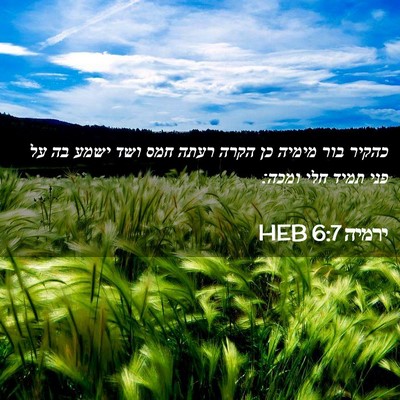 Picture 02 - ירמיה 6:7 HEB - כהקיר בור מימיה כן הקרה - Bible Verse Picture