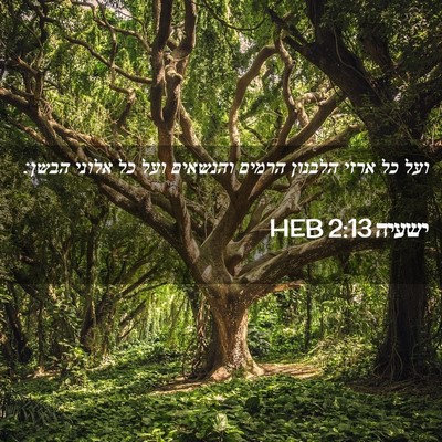 Picture 02 - ישעיה 2:13 HEB - ועל כל ארזי הלבנון הרמים - Bible Verse Picture